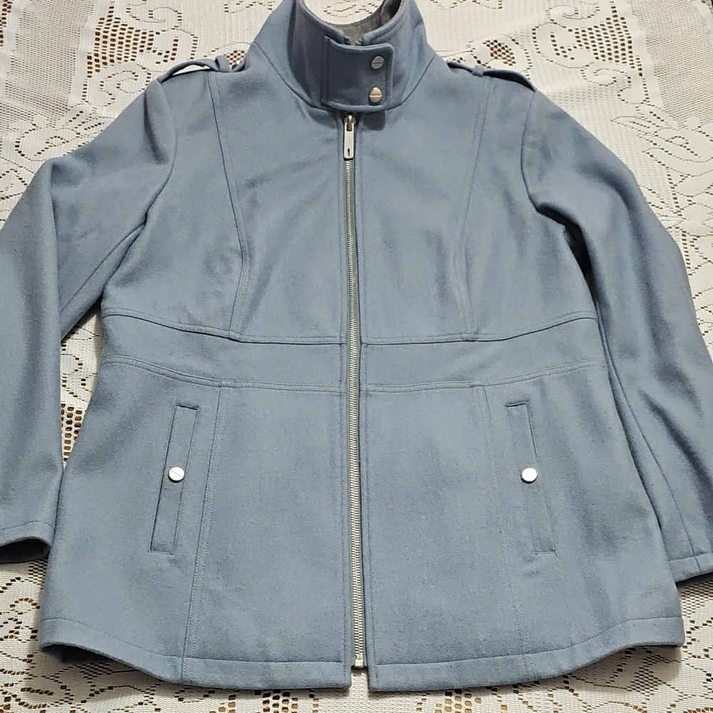 Kenneth Cole New York Blue Pea Coat - Picture 2 of 14